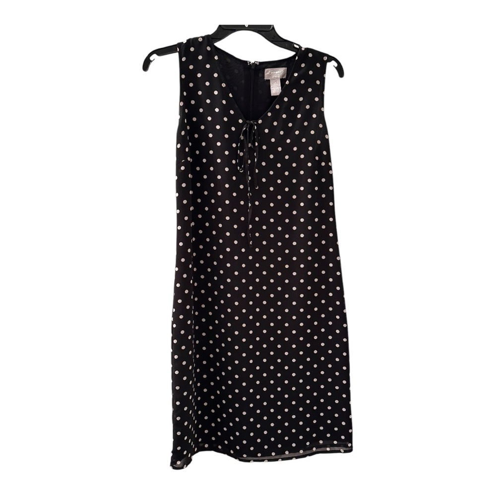 Polka Dot Sleeveless Dress - Black and White